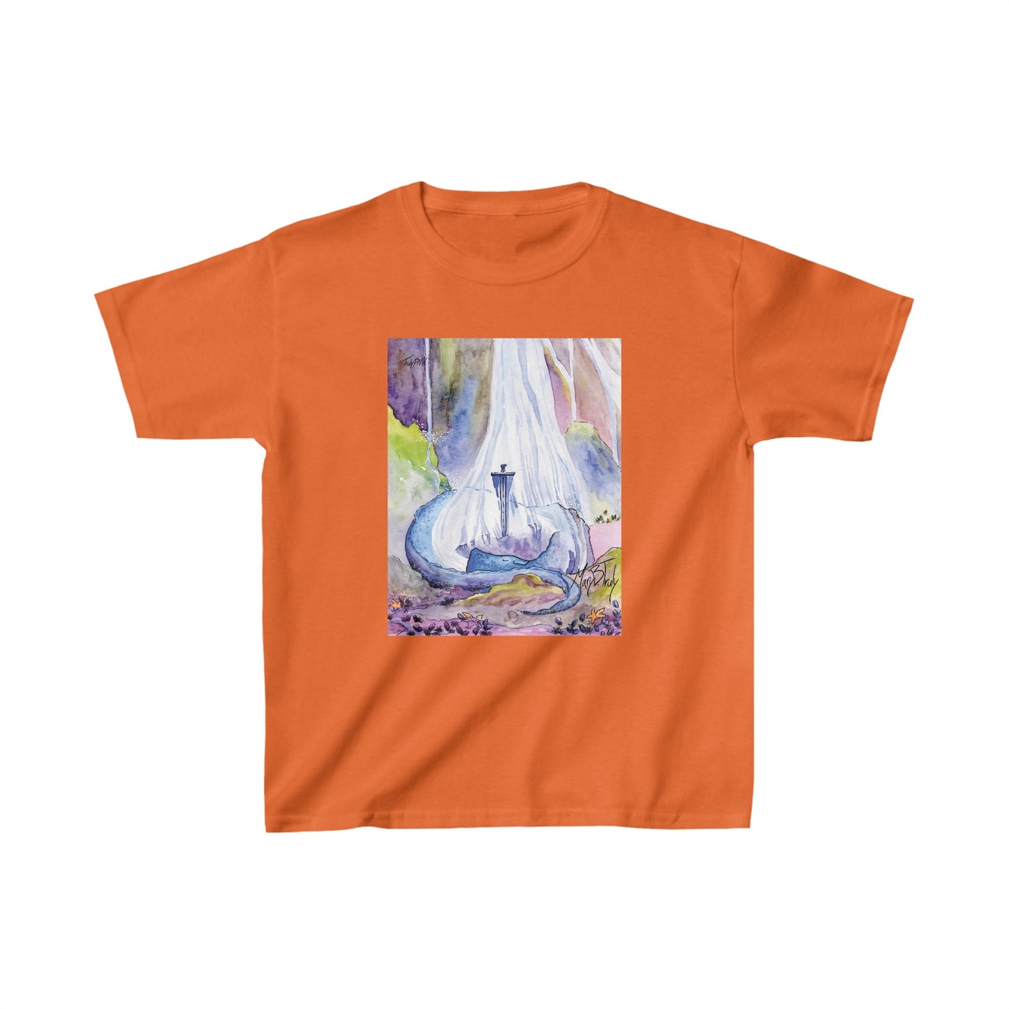 Truly PNW Dragon Guarding Sword Kids Heavy Cotton™ Tee