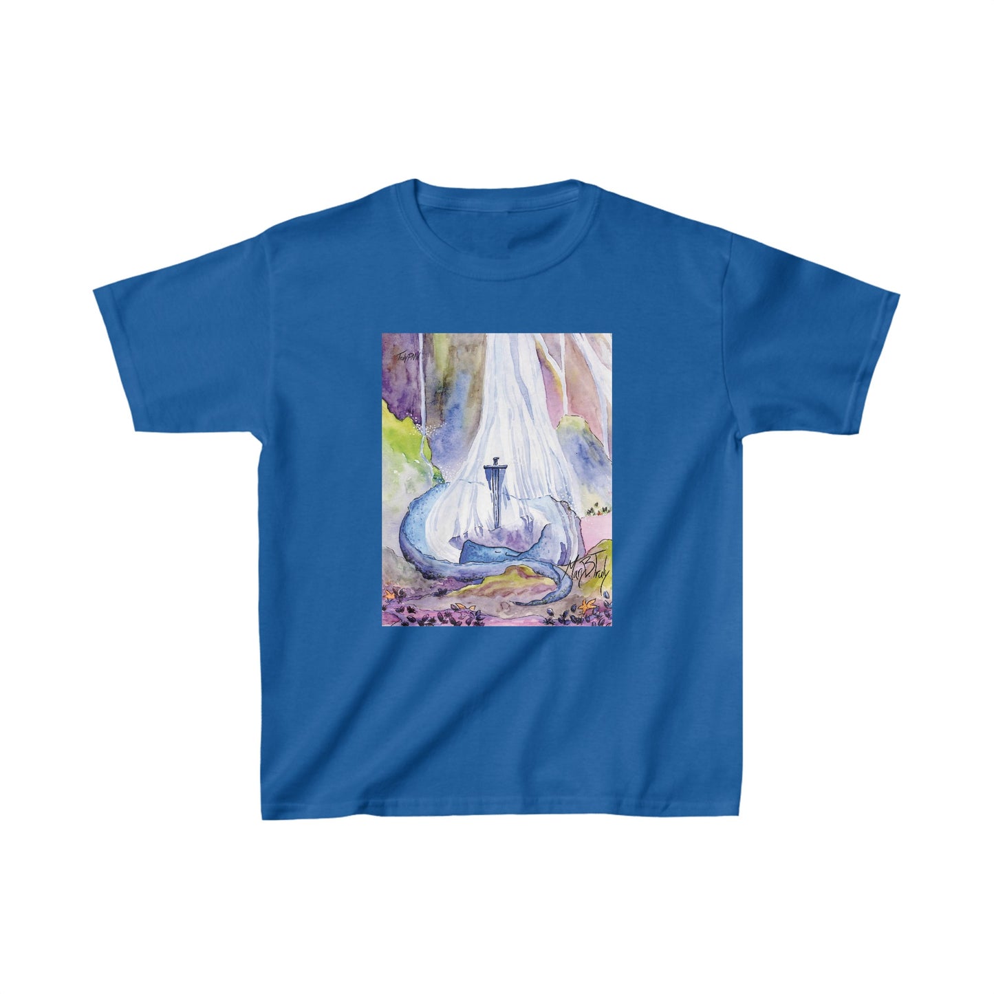 Truly PNW Dragon Guarding Sword Kids Heavy Cotton™ Tee