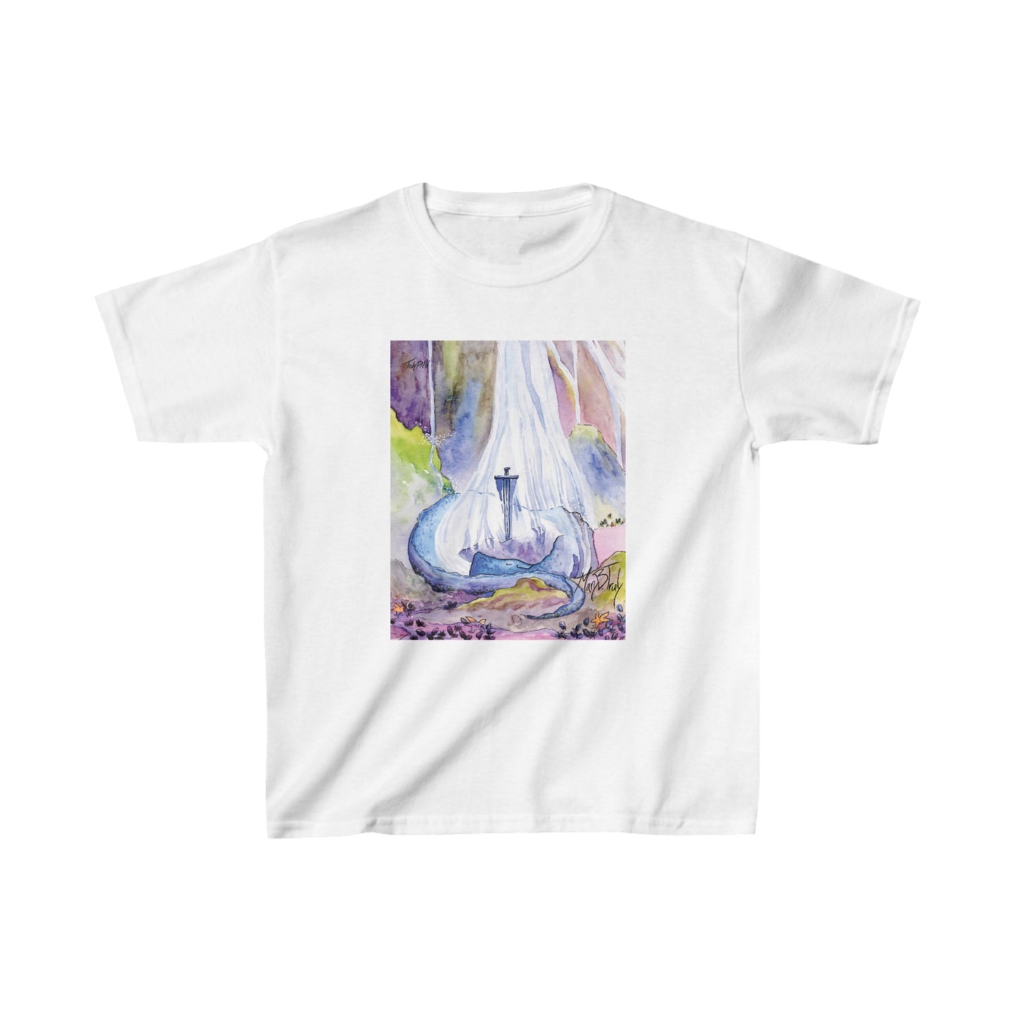 Truly PNW Dragon Guarding Sword Kids Heavy Cotton™ Tee