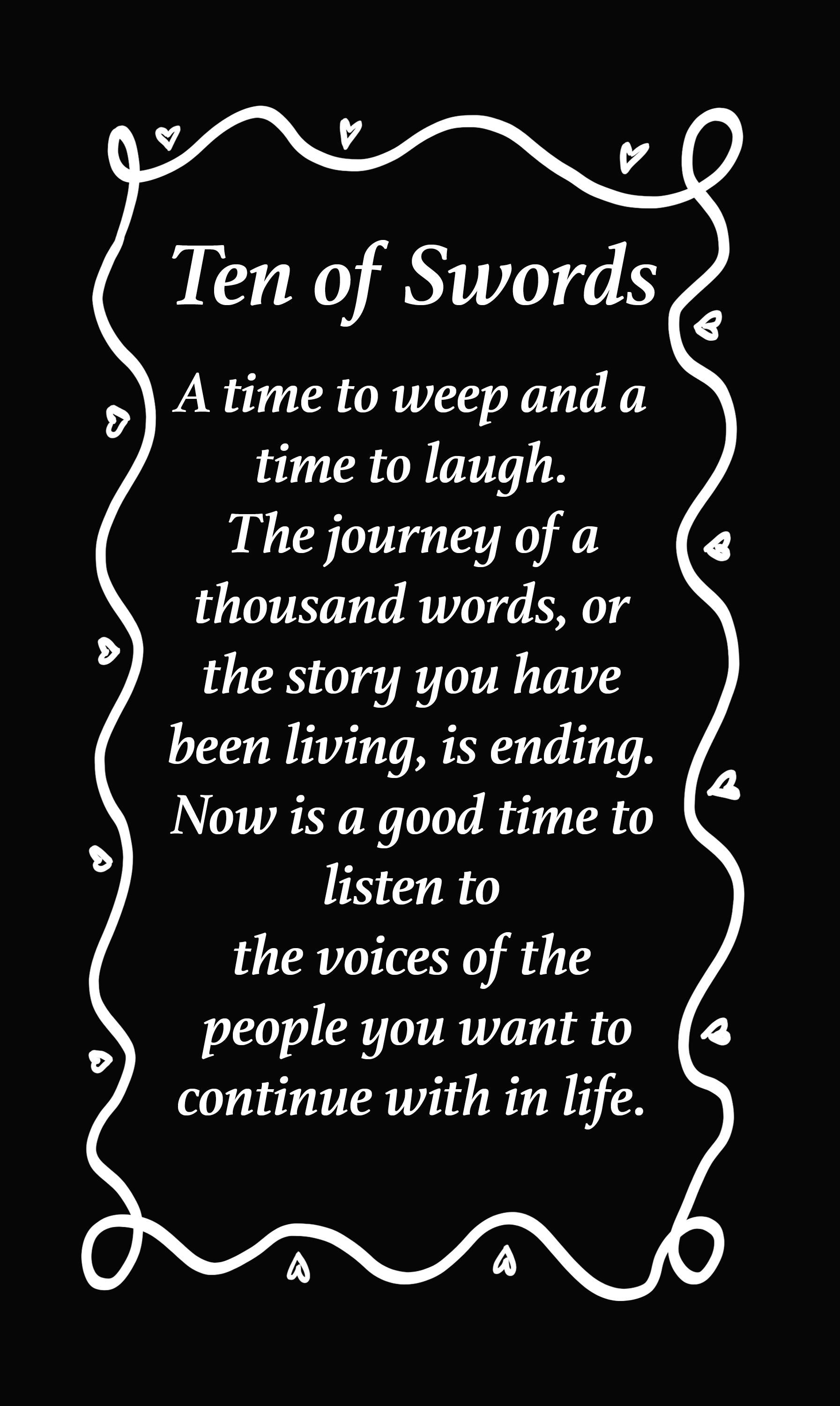 The Ten of Swords Page from the Mary B. Truly Divinity Tarot Deck Booklet