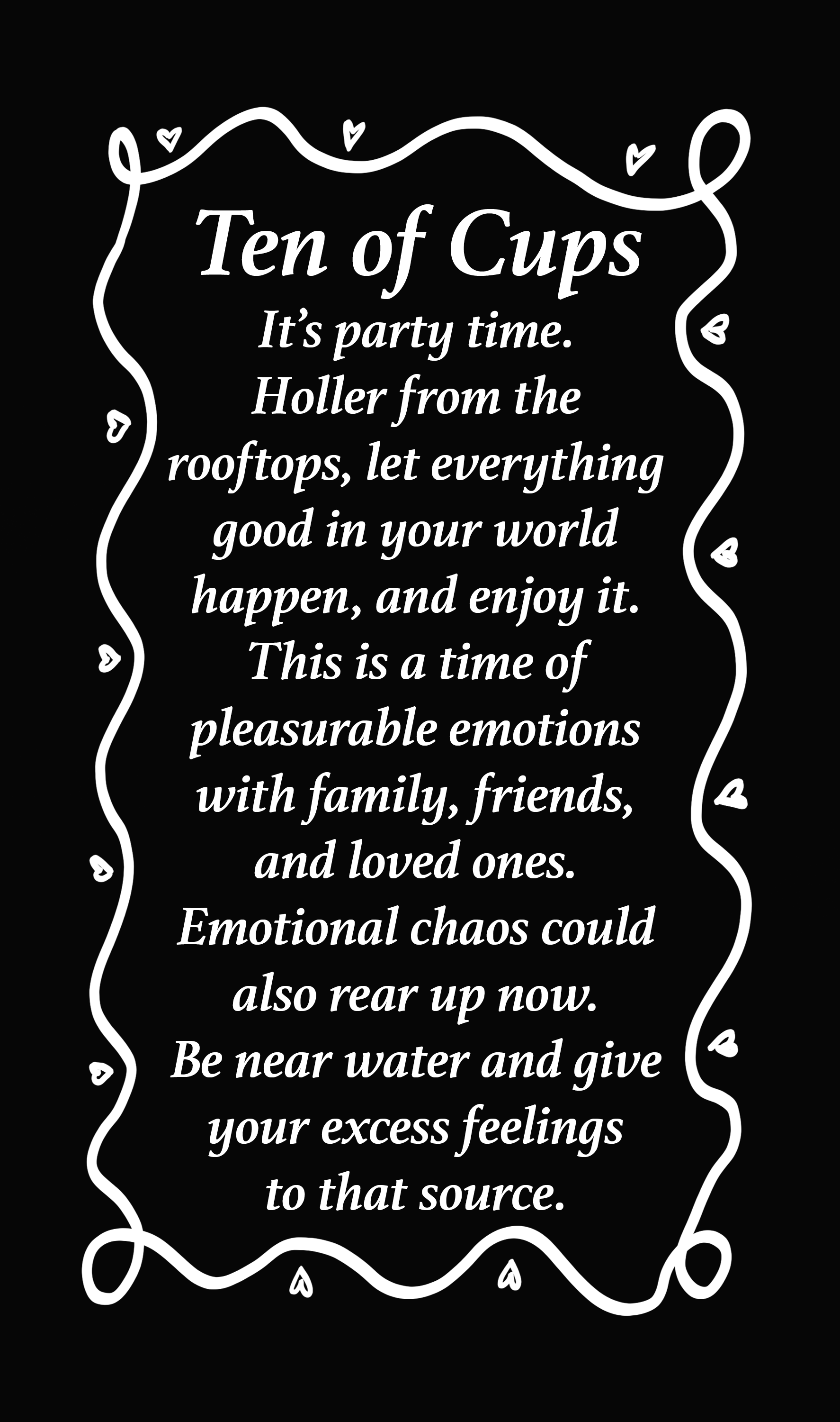 Ten of Cups page from the Mary B. Truly Divinity Tarot Deck Booklet